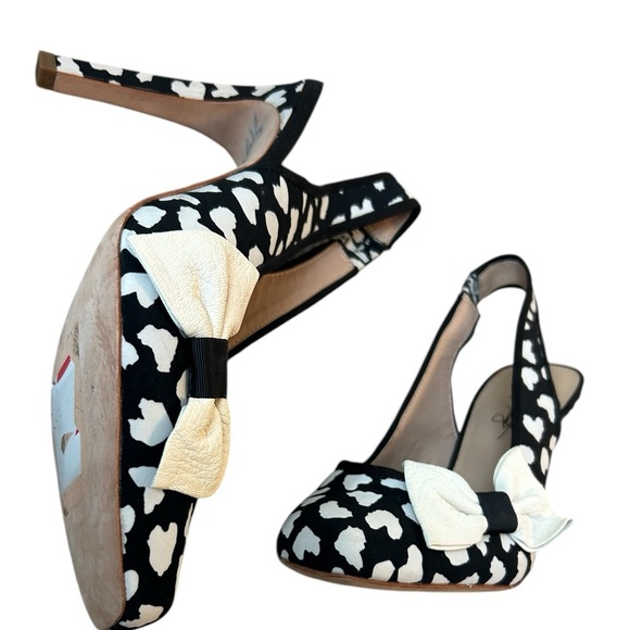 ABS Allen Schwartz NWOT slingback heart and bow “Sophee” heels size 10 brand new - Picture 1 of 15